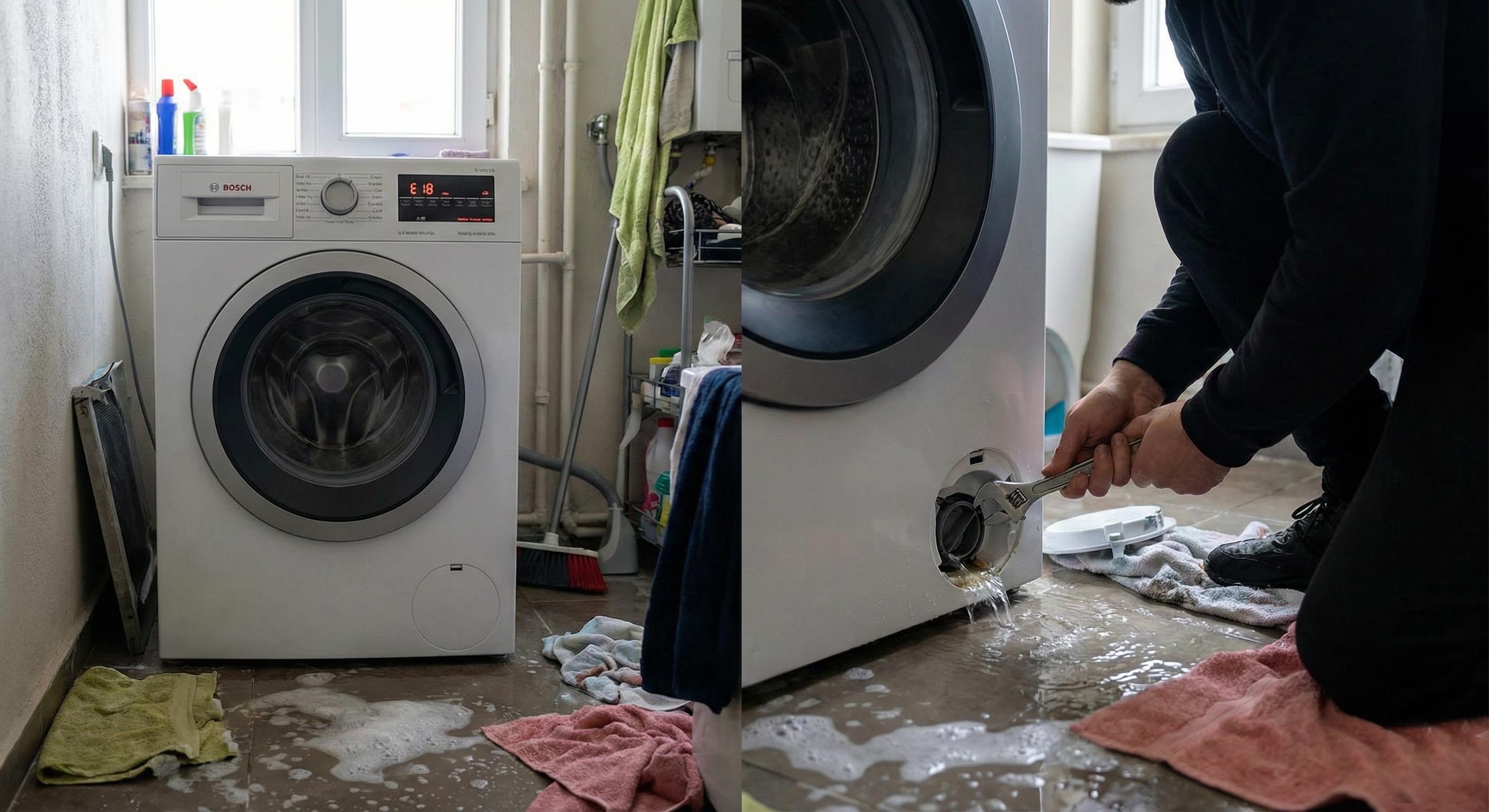 Bosch Çamaşır Makinesi E18 Hatası Nedir? (Su Tahliye Sorunu) Kesin Çözüm Adımları ve Önleme Rehberi